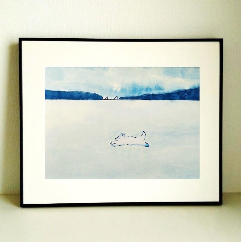原画｜イラスト｜風景画「疾走」※額縁入り（四つ切サイズ）水彩｜一点物 | 3枚目