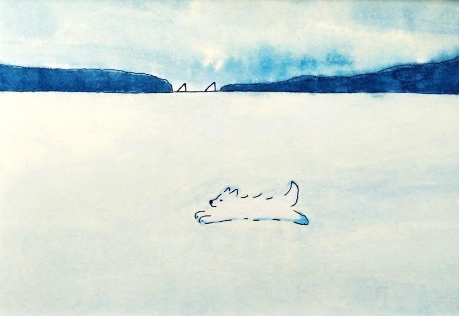 原画｜イラスト｜風景画「疾走」※額縁入り（四つ切サイズ）水彩｜一点物