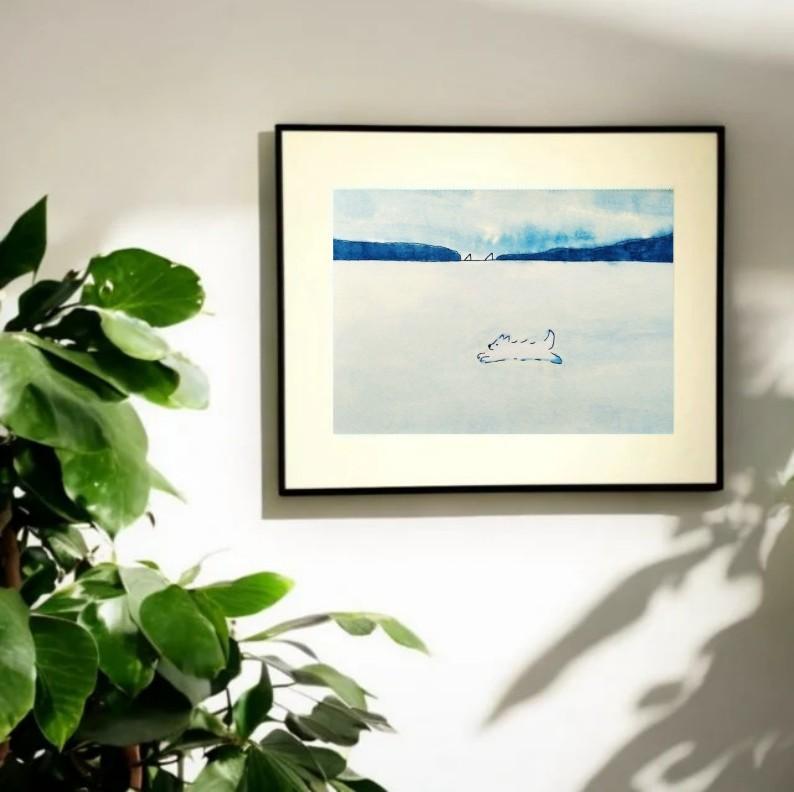 原画｜イラスト｜風景画「疾走」※額縁入り（四つ切サイズ）水彩｜一点物 | 5枚目