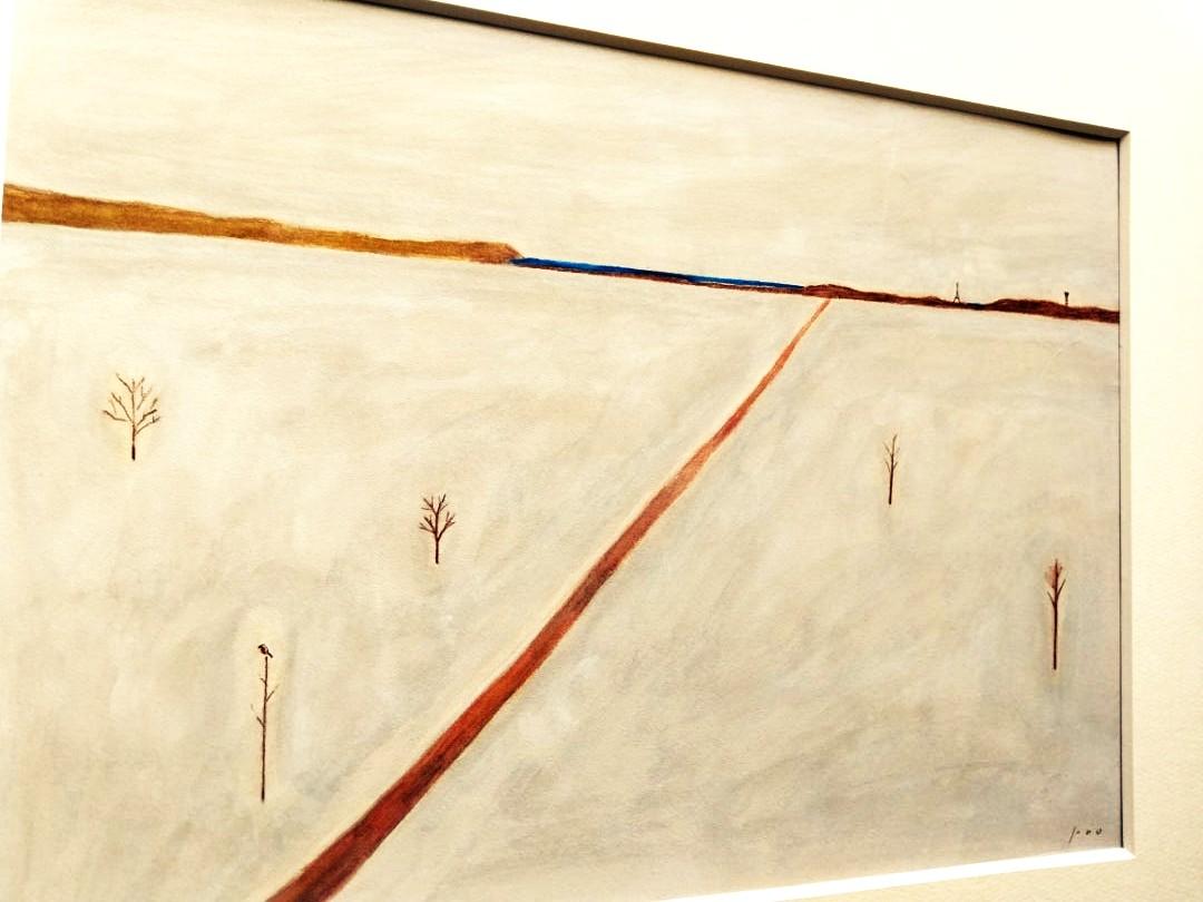 原画 イラスト 「川へ続く道（冬）」 ※額縁入り（四つ切サイズ）水彩 アクリル 一点物 送料無料 | 4枚目